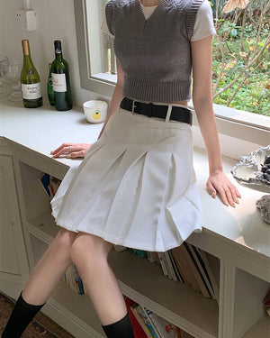 Good Manners Knee-Length Pleated Skirt