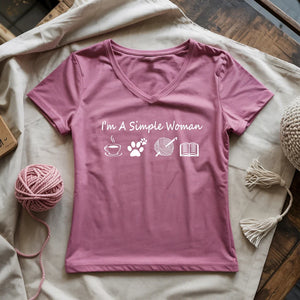 Simple Crocheter Lady V-neck