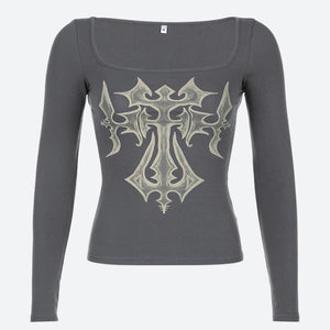 Grunge Cross Bleached Top