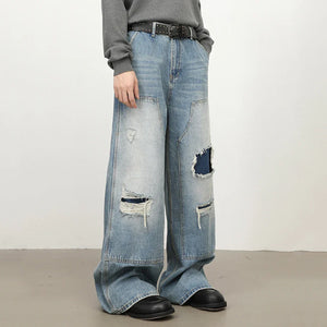 Patchwork Wide Jeans