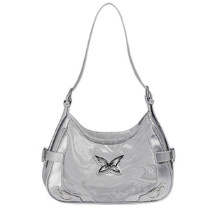 Silver Butterfly Shoulder Bag