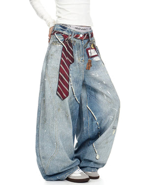 Social Rebel Layered Baggy Jeans