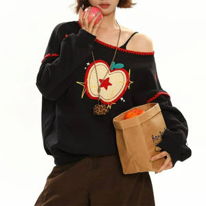 Apple Core One-Shoulder Sweater