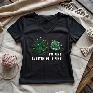 I'm Fine. Everything is Fine Lady V-neck