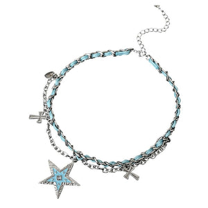 Blue Star Choker Necklace
