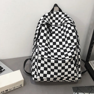 Checkered Canvas Backpack