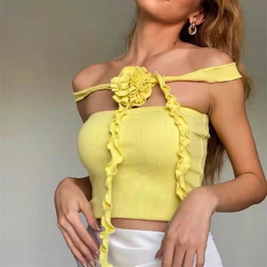 French Rose Ruffled Top