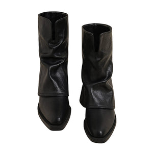 Slouchy Fit Block Heel Boots