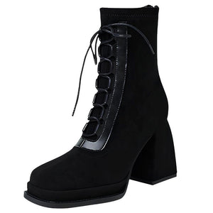 Outta Town Square Toe Lace Up Boots