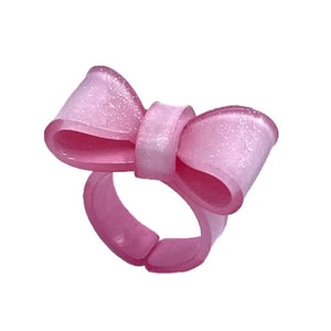 Y2K Glitter Bow Ring