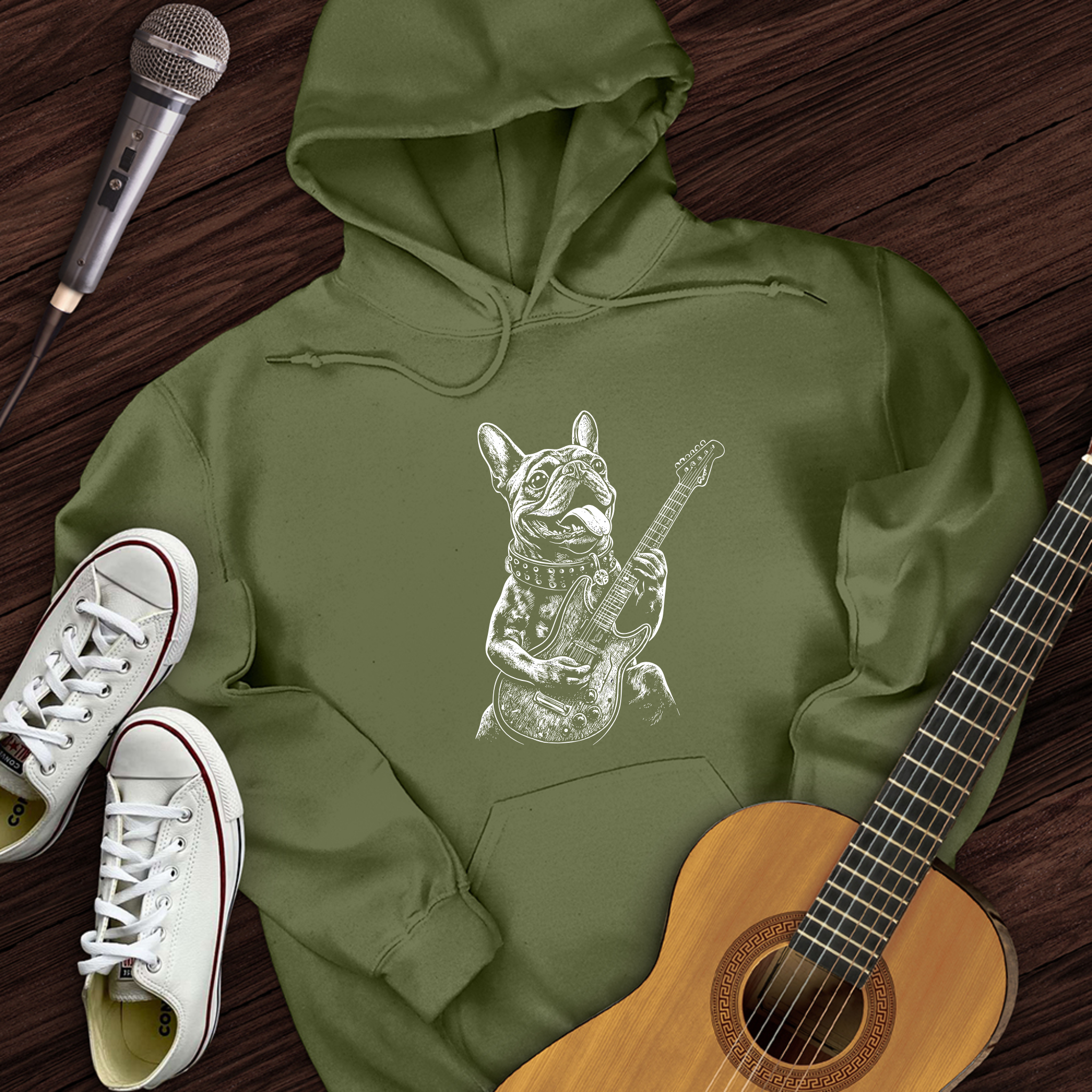 French Bulldog Guitar Hoodie