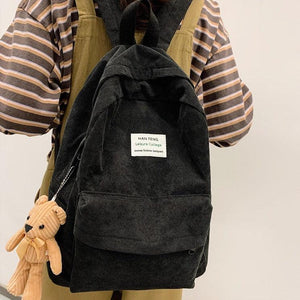 Bear Corduroy School Backpack