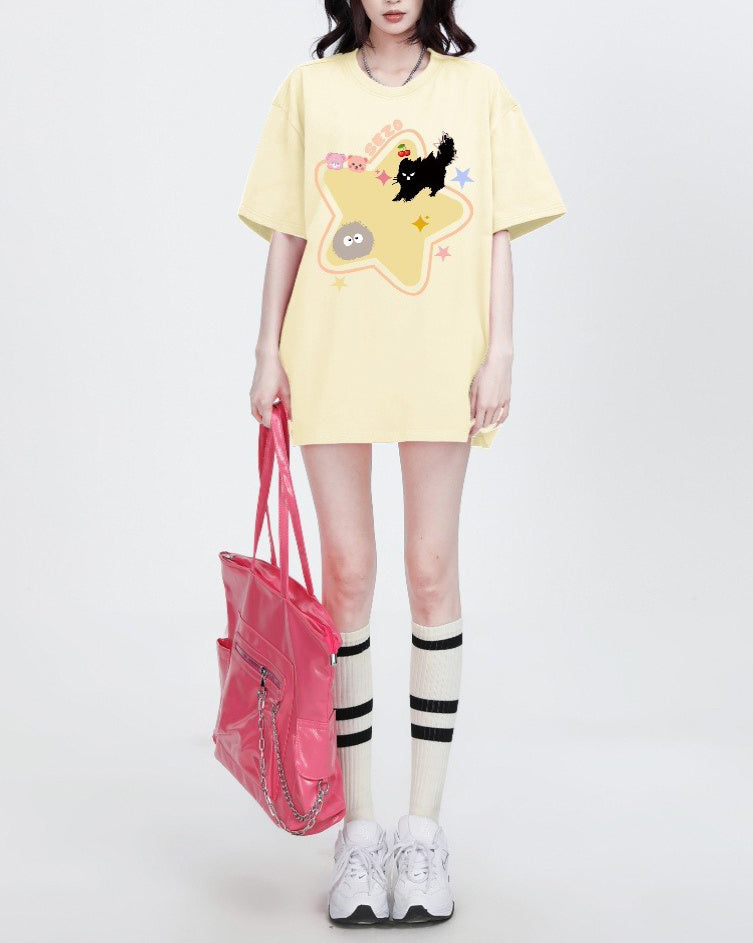 Yellow Star Cat T-Shirt