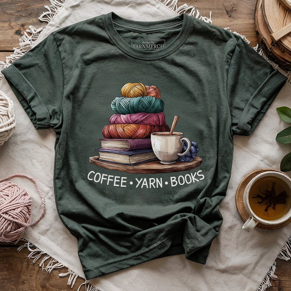 Coffee Yarn Books T-shirt
