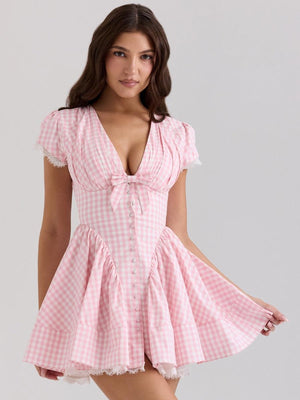 Coquette Gingham Mini Dress