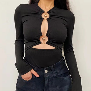 Cut Out Open Front Bodysuit