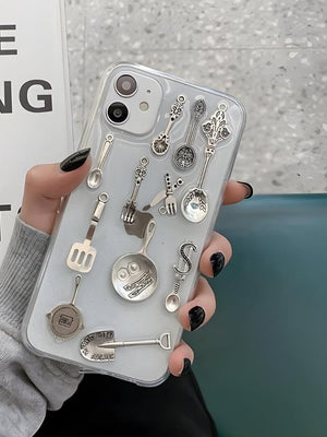 Cutlery Set Clear Phone Case