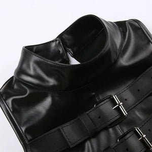 Cyberpunk Faux Leather Crop Top