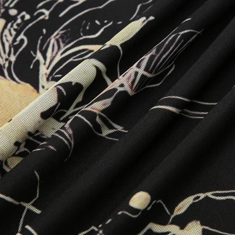 Fairycore Dark Fairy Midi Skirt