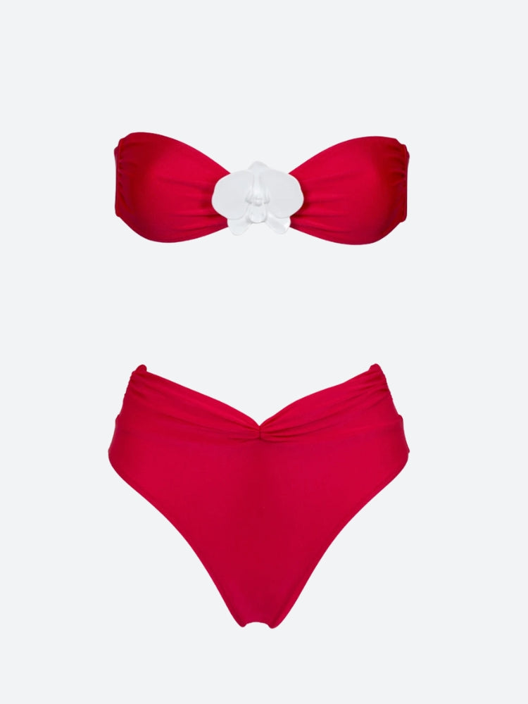 Floral Strapless Bikini Set