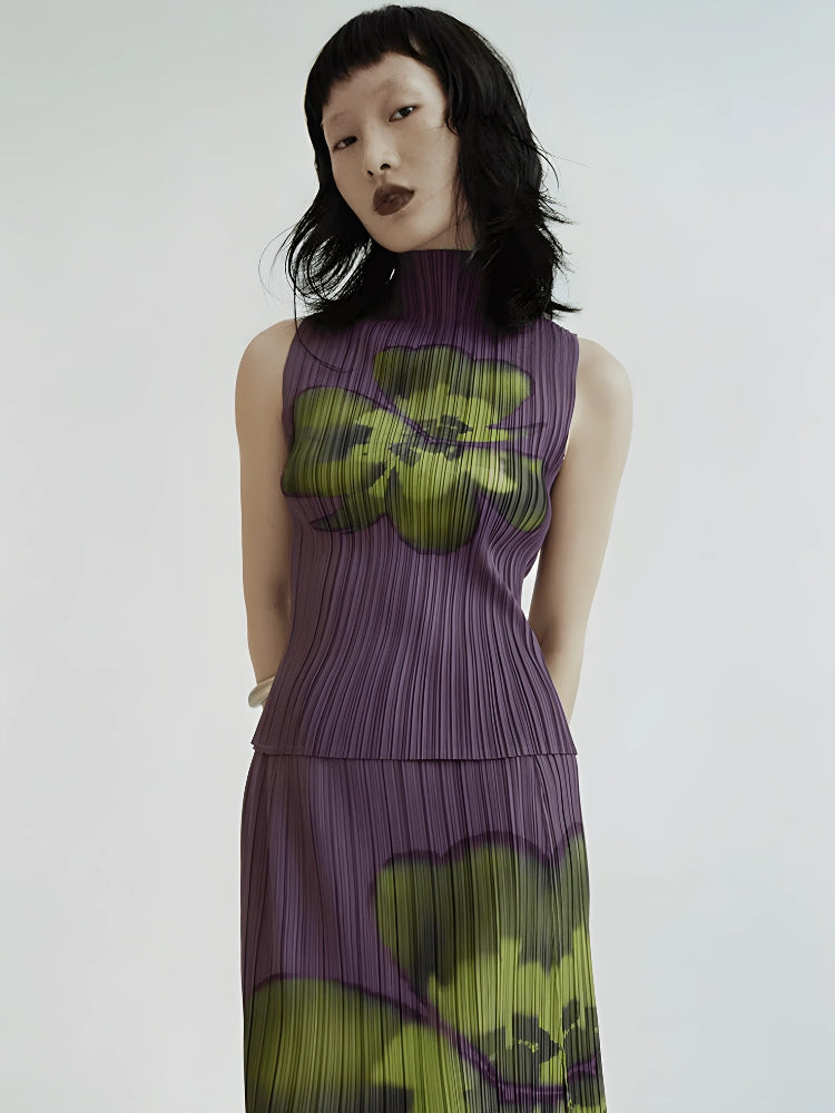 Floral Top & Midi Skirt Two Piece Set