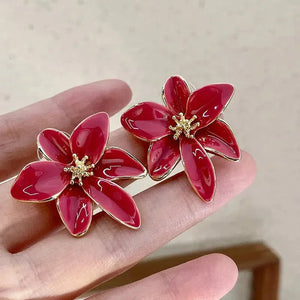 Flower Gold Stud Earrings