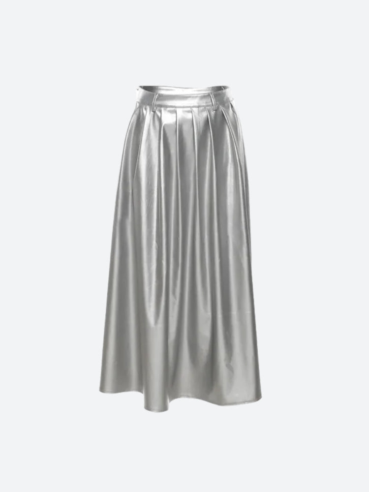 Metallic Silver Maxi Dress