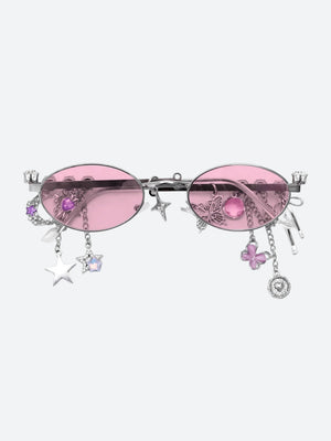 Rhinestone Oval Glasses