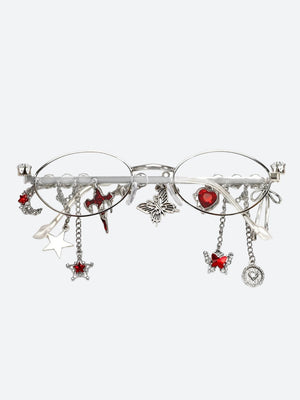 Rhinestone Oval Glasses