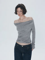 Ruched One-Shoulder Top