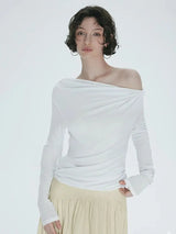 Ruched One-Shoulder Top