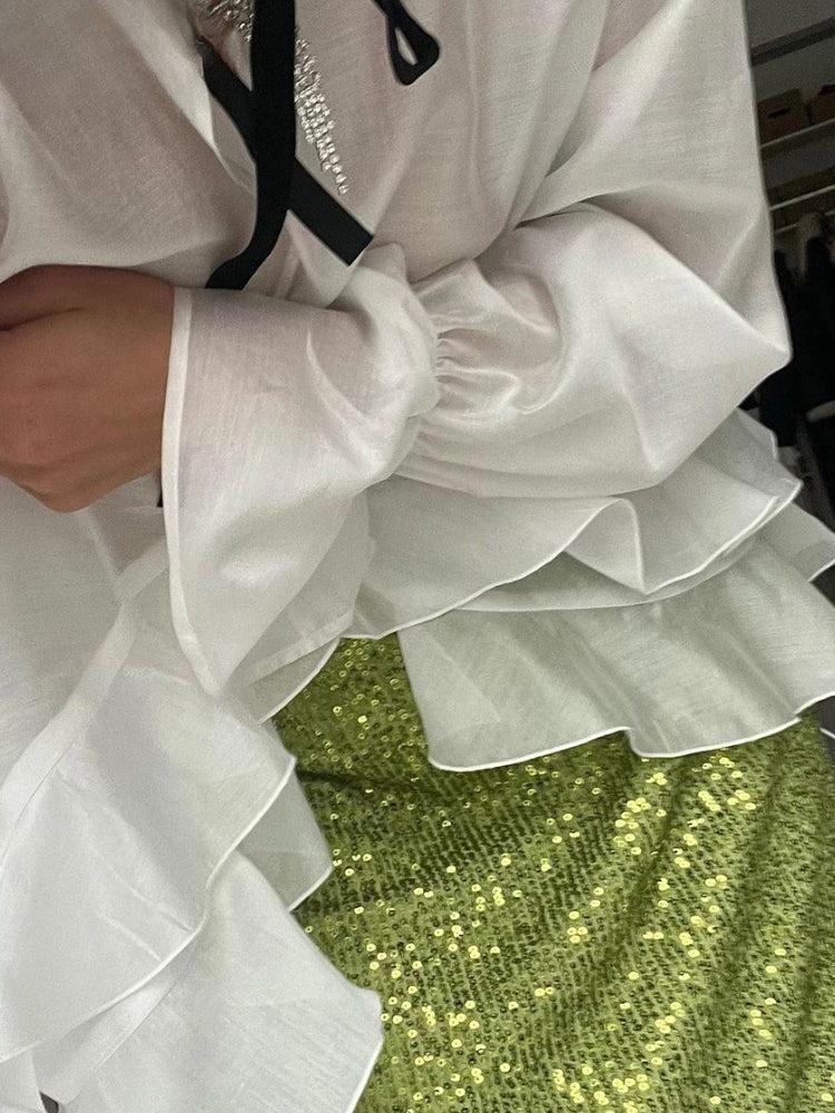 Ruffled Sheer Blouse