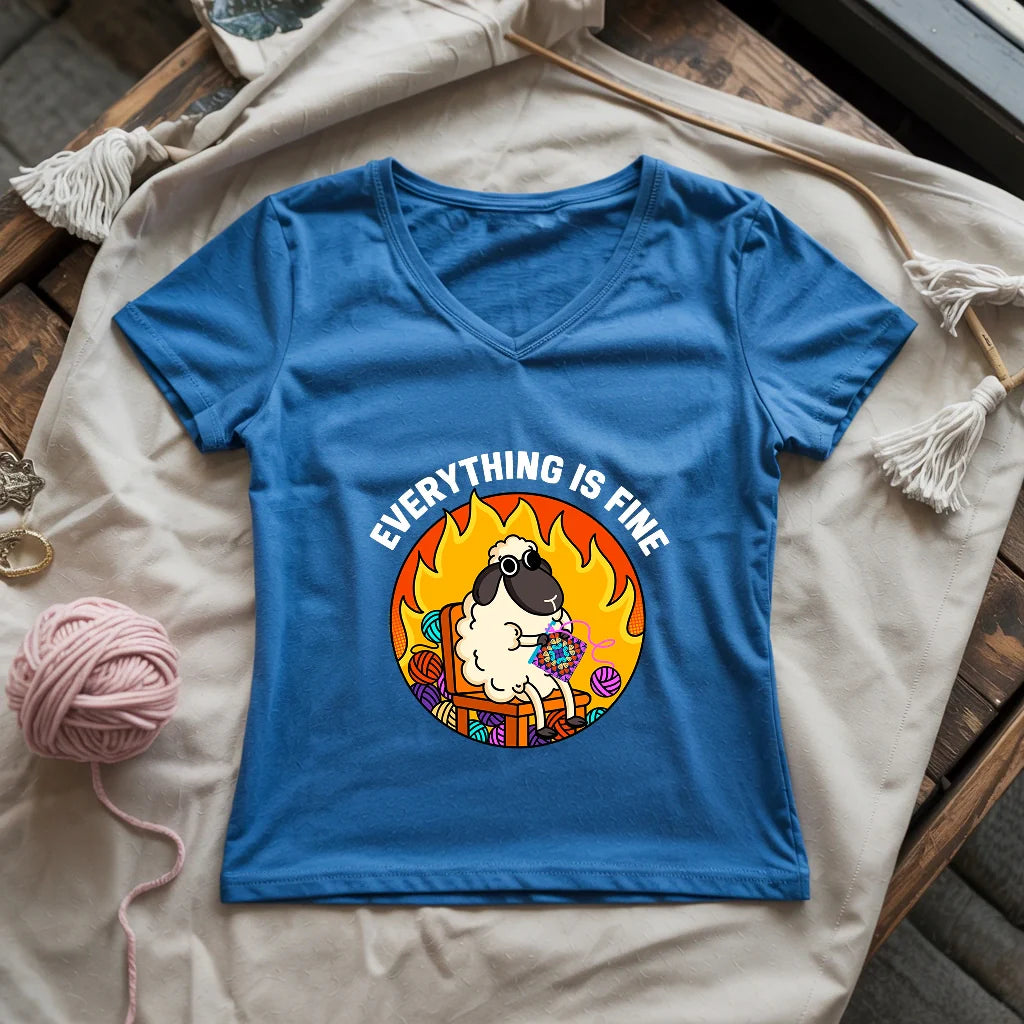 Everything Is Fine Lady V-neck