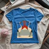 Knitting Sun Lady V-neck