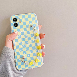 Smiley Beaded Checker iPhone Case