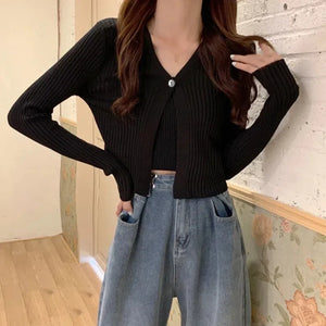 Soft Girl One Button Cardigan