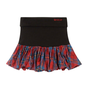 Aesthetic Plaid Balloon Mini Skirt