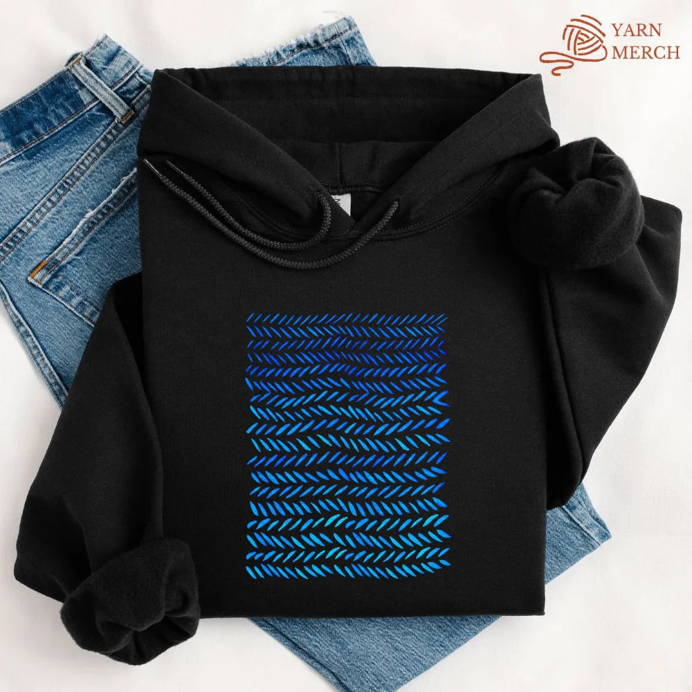 Watercolor knitting pattern Hoodie