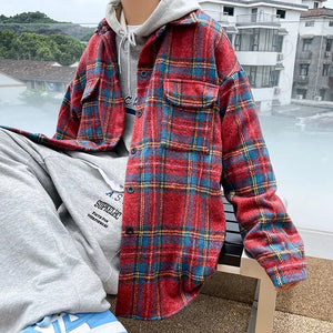Wool Plaid Shirt Jacket