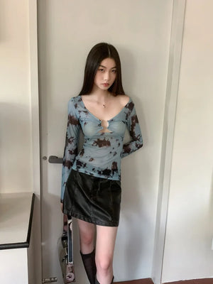 Y2K Tie Dye Sheer Tee