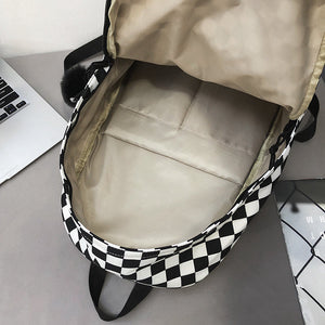 Checkered Canvas Backpack