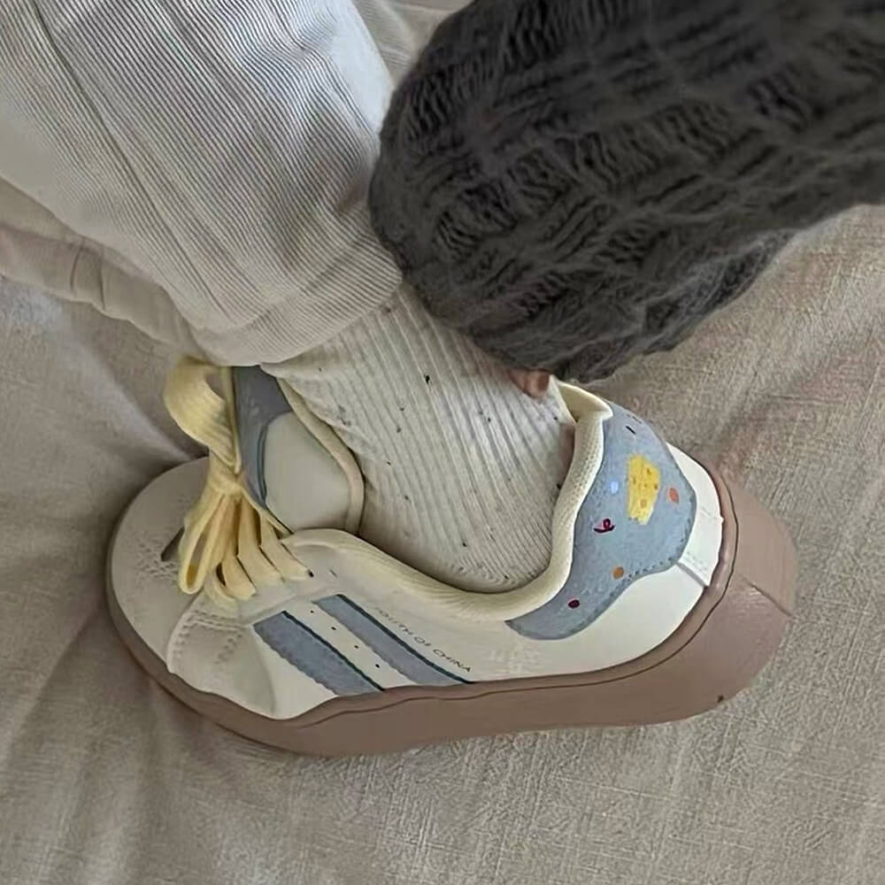 Cheese Print Aesthetic Sneakers