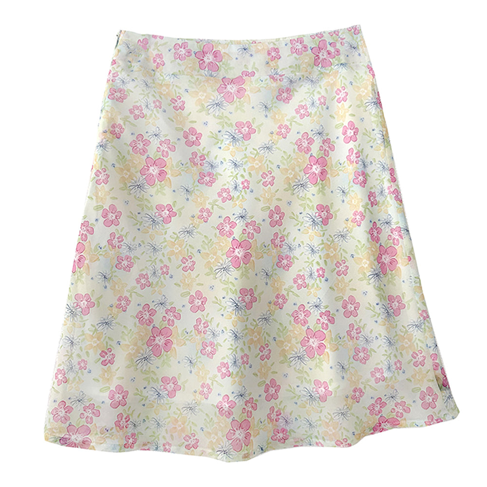 Cottagecore Sheer Floral Print Skirt