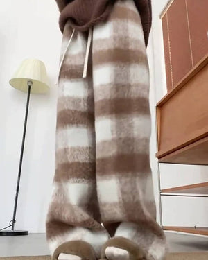Fall Feels Cozy Plaid Trousers
