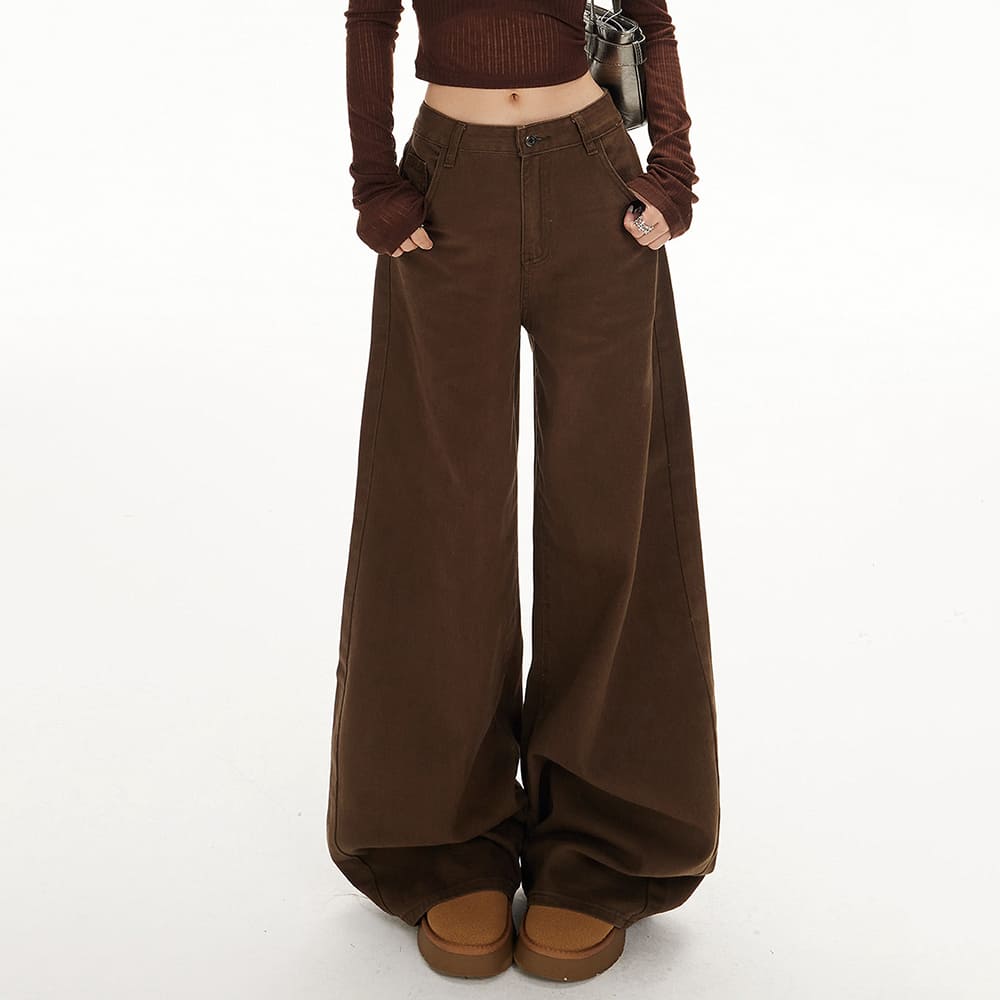 Downtown Girl Brown Baggy Pants