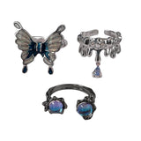 Fairy Grunge Aesthetic Rings Set