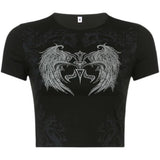 Grunge Aesthetic Angel Wings Crop Top