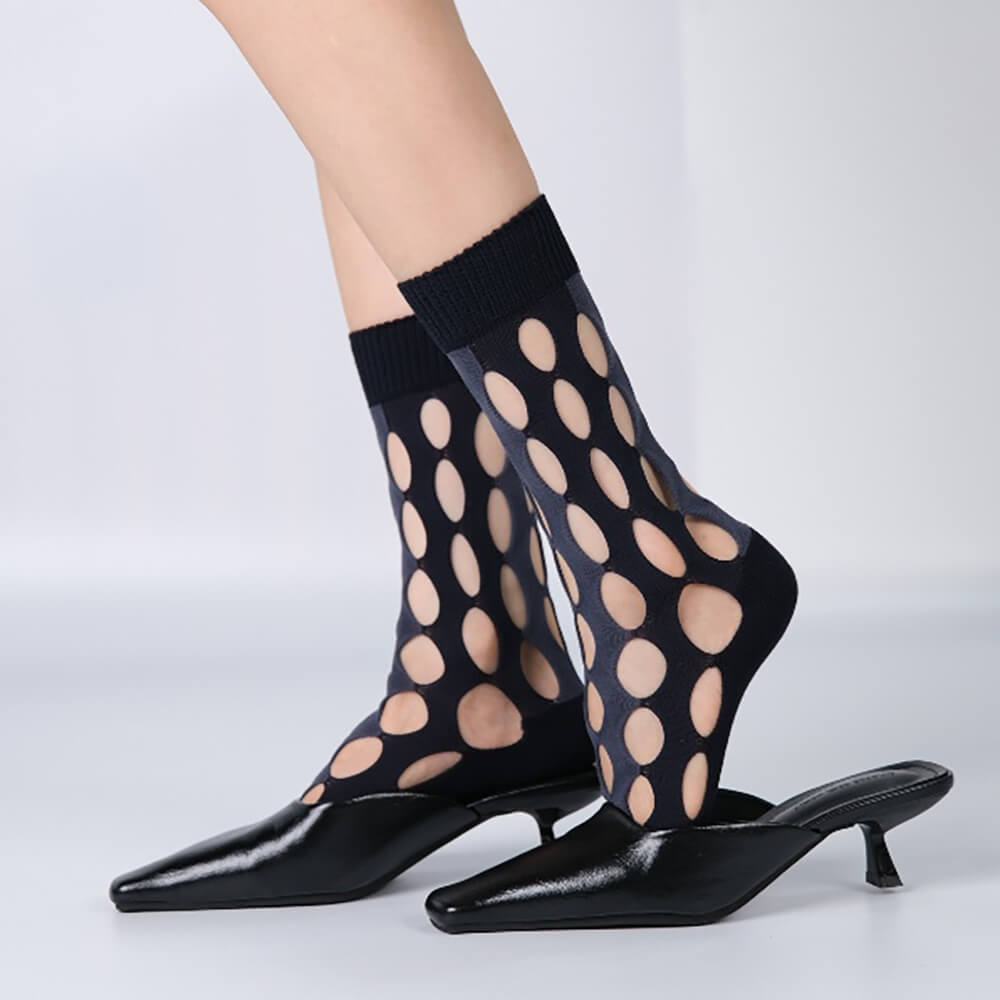 Grunge Cutout Mesh Socks