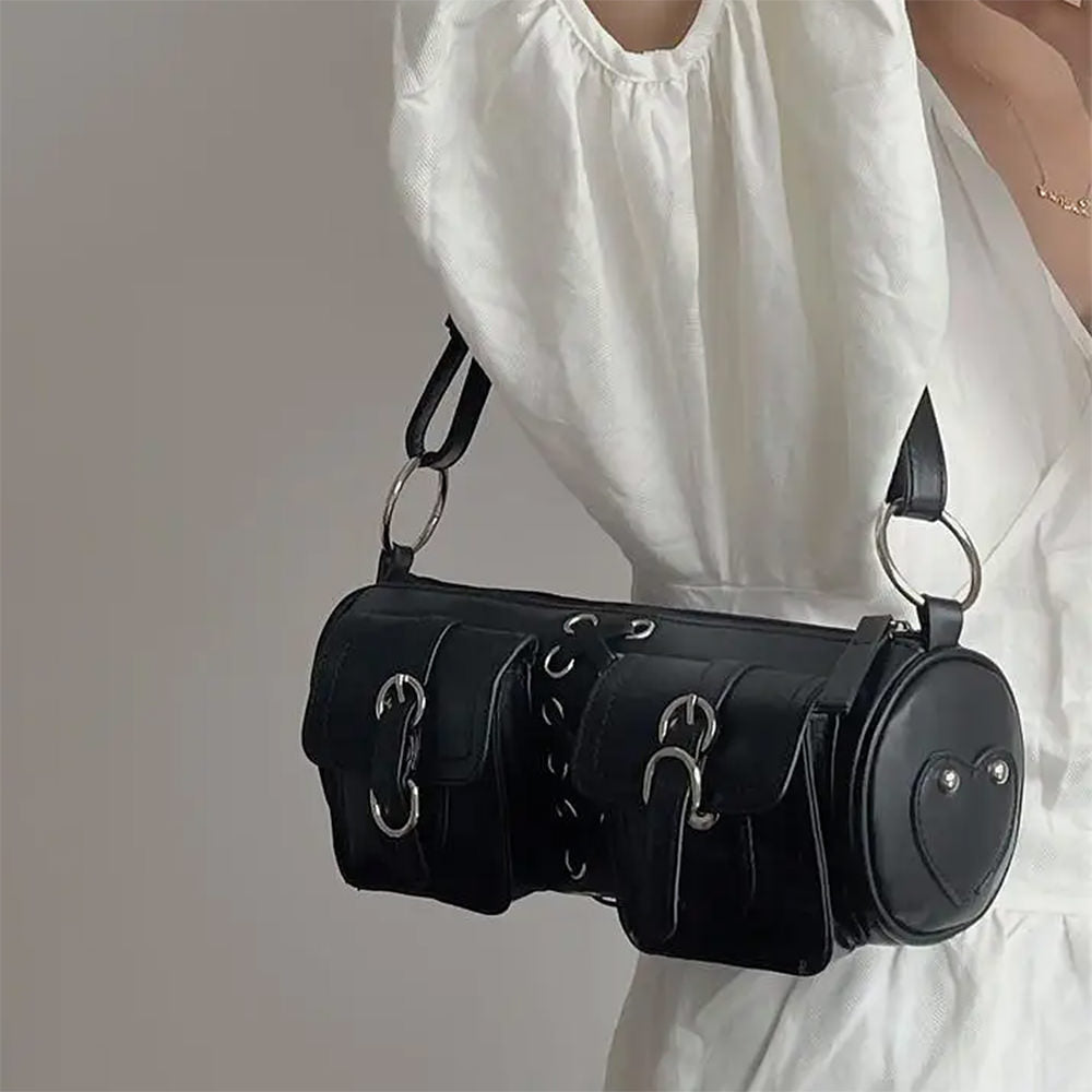 Grunge Lace Up Underarm Bag