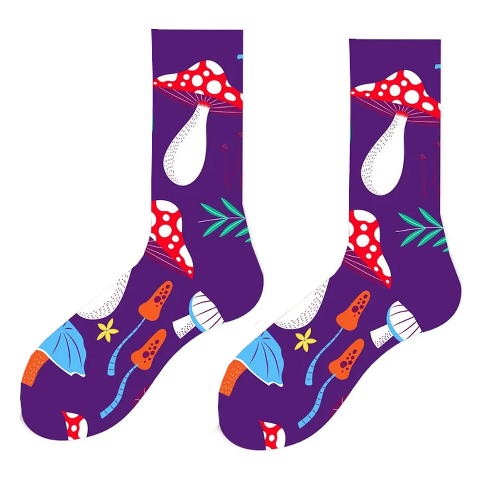 Indie Mushroom Print Socks